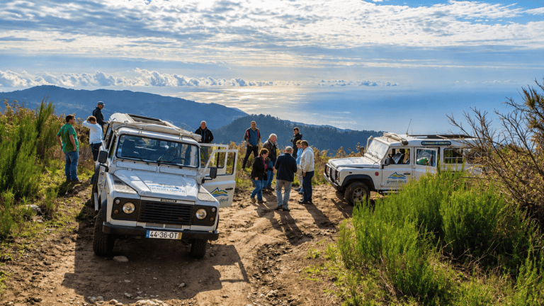 Jeep safari on a mountain route in Madeira