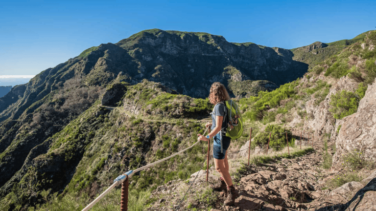 Mountain hiking on Madeira's PR1 trail