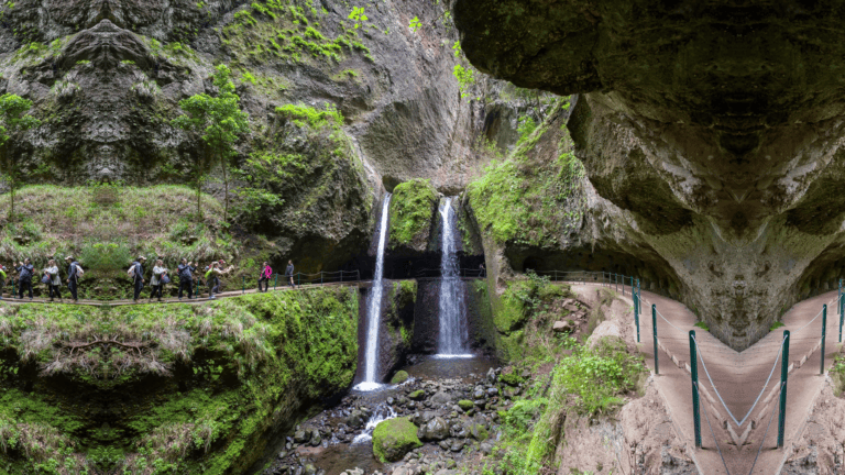 Waterfall hike along Levada Nova in Madeira